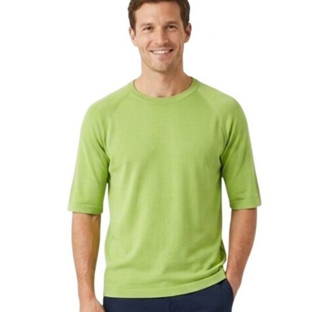 Bachrach Knit Shirt Mens Large Lime‎ Green Excellent